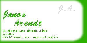 janos arendt business card